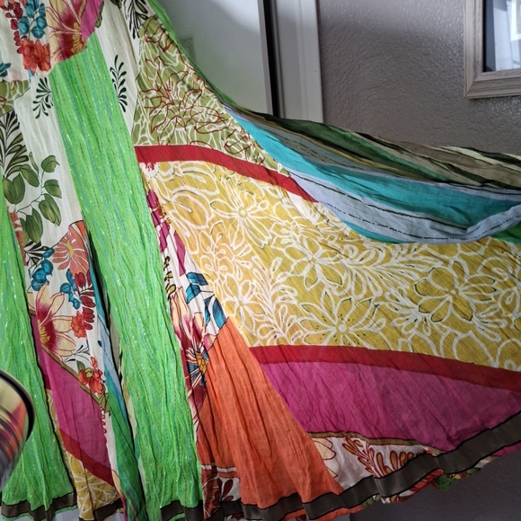 Anü By Naturals ANU Bright Floral Maxi Panels Skirt Fully Lined EUC Fairy Sz S - Picture 8 of 8